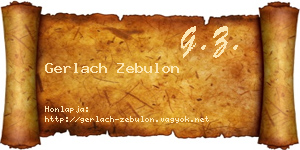 Gerlach Zebulon névjegykártya